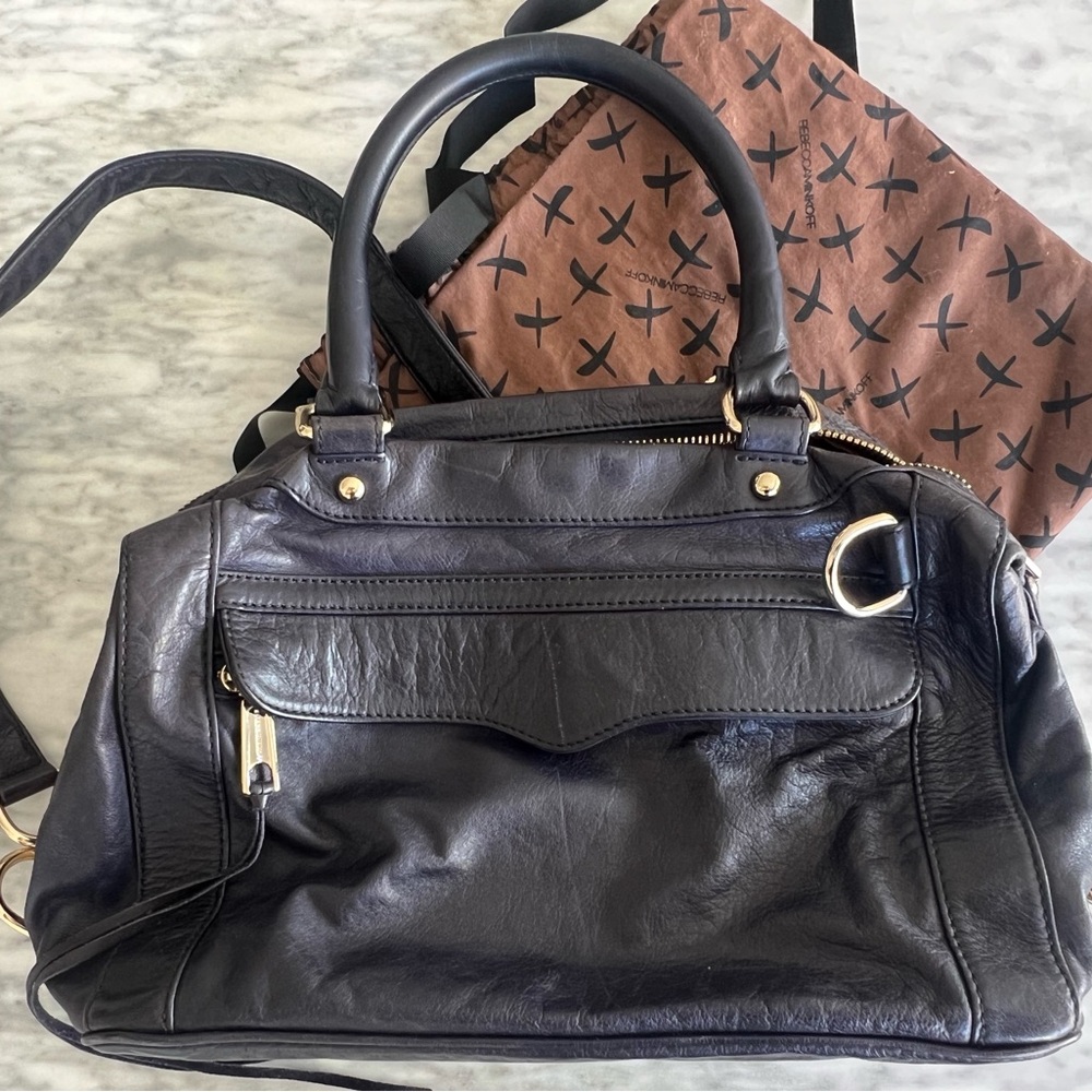 Navy Leather Handbag